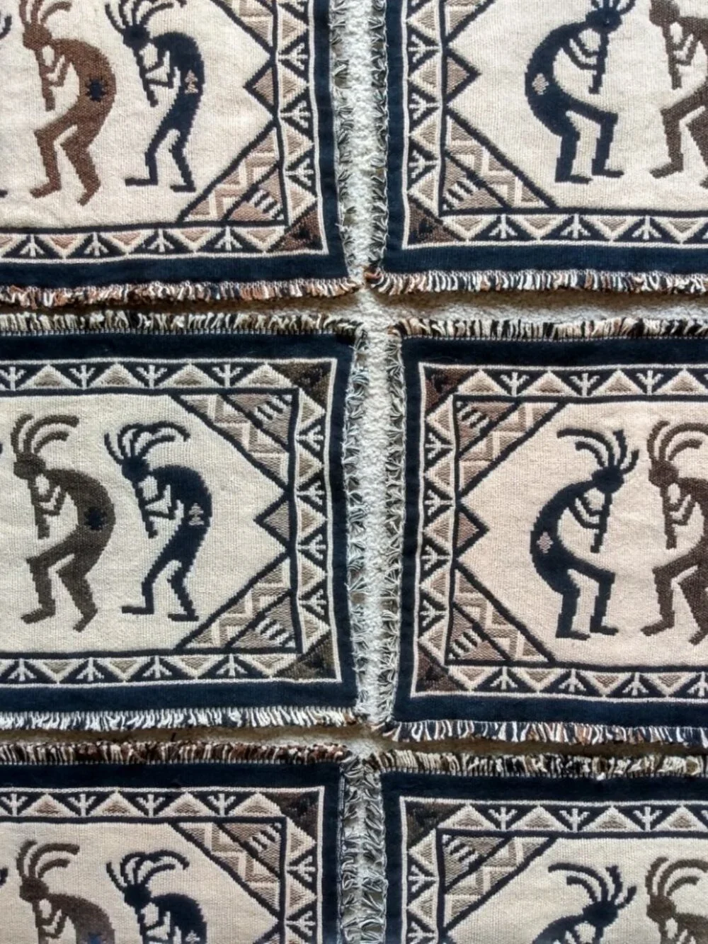 Southwestern Cotton Placemats Set of 6 Kokopelli Geometric Tapestry NWOT New 19